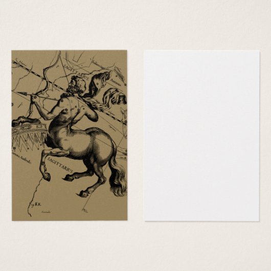 Sagittarius Constellation Hevelius 1690 Engraving (Devant & derrière)