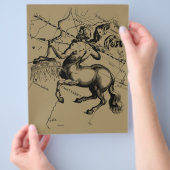 Sagittarius Constellation Hevelius 1690 Engraving Flyer (Hand)