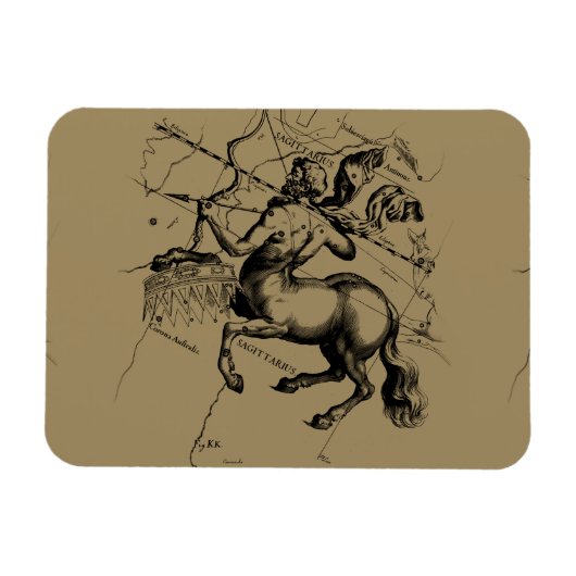 Sagittarius Constellation Hevelius 1690 Engraving Magneet (Horizontaal)