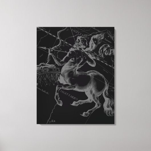 Sagittarius Constellation Hevelius circa 1690 Canvas Afdruk (Voorkant)