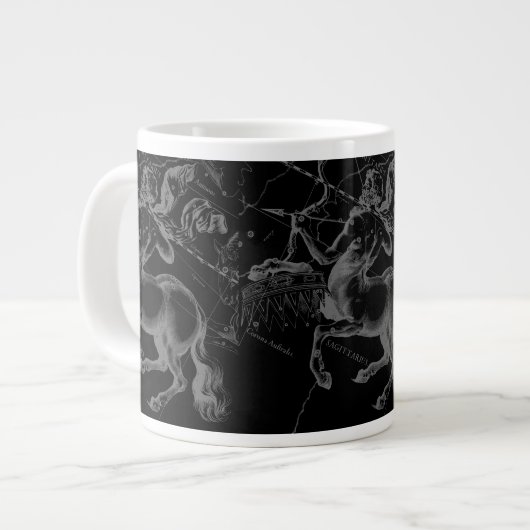 Sagittarius Constellation Hevelius Map on Black Jumbo Mok (Voorkant links)