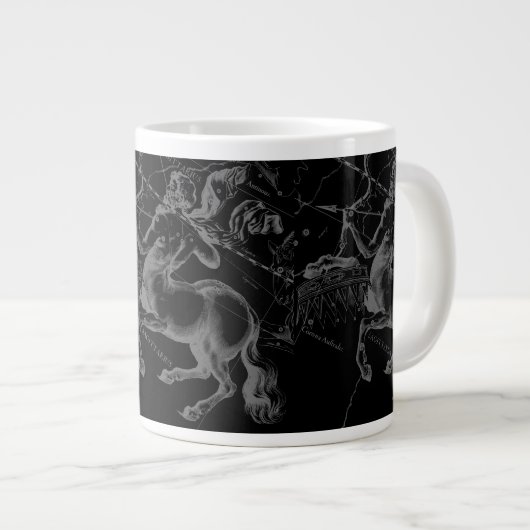 Sagittarius Constellation Hevelius Map on Black Jumbo Mok (Voorkant rechts)