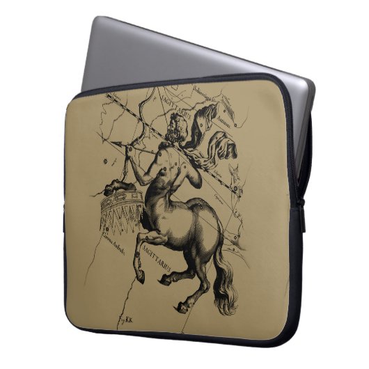 Sagittarius Constellation Map door Hevelius Laptop Sleeve (Voorkant Links)