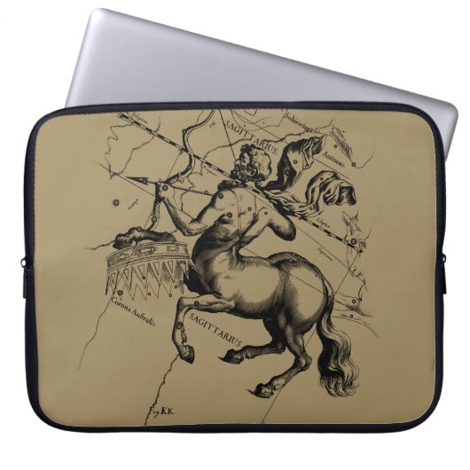 Sagittarius Constellation Map door Hevelius Laptop Sleeve (Voorkant)