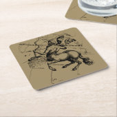 Sagittarius Constellation Map Hevelius 1690 Vierkante Kartonnen Onderzetter (Schuin)