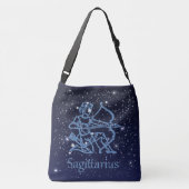 Sagittarius Constellation & Zodiac Sign with Stars Crossbody Tas (Achterkant)