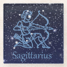 Sagittarius Constellation & Zodiac Sign with Stars Glazen Onderzetter