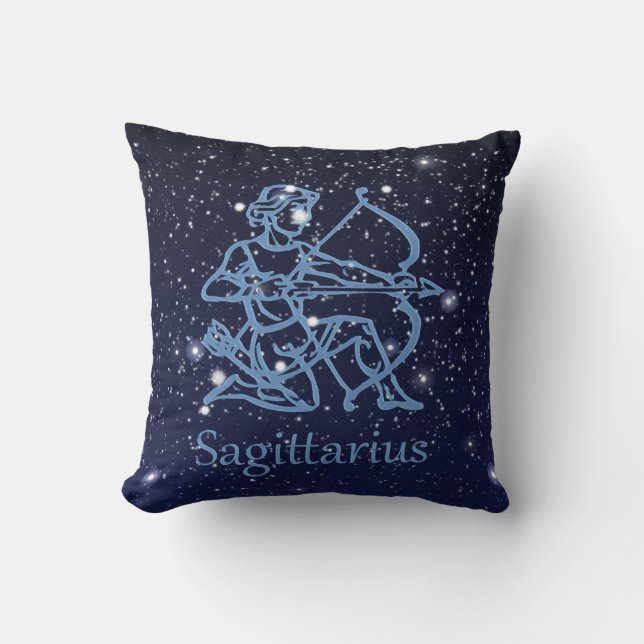 Sagittarius Constellation & Zodiac Sign with Stars Kussen (Voorkant)
