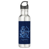 Sagittarius Constellation & Zodiac Sign with Stars Waterfles (Voorkant)