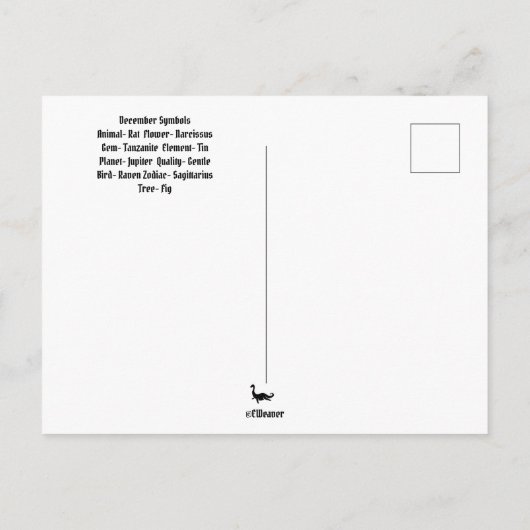 Sagittarius Décembre Mois de naissance CARTE POSTA (Dos)