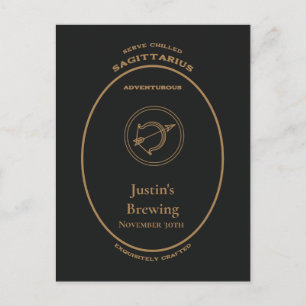Sagittarius Dierenriem Apotheek Etiket Persoonlijk Briefkaart