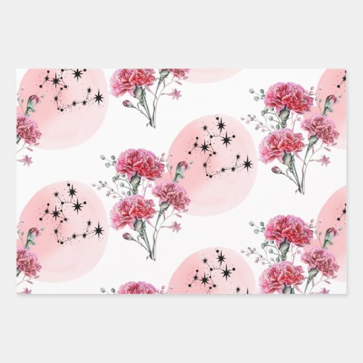 Sagittarius Floral Wrapping Paper Sheets (Voorkant 3)