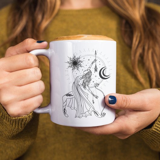 Sagittarius Girl 15oz Black Rim Mug