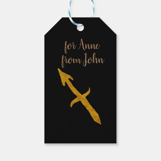Sagittarius Golden Custom Astrology Sign Cadeaulabel (Achterkant)