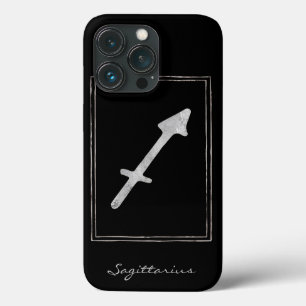 Sagittarius hammered Silver astrology star zodiac iPhone 13 Pro Hoesje
