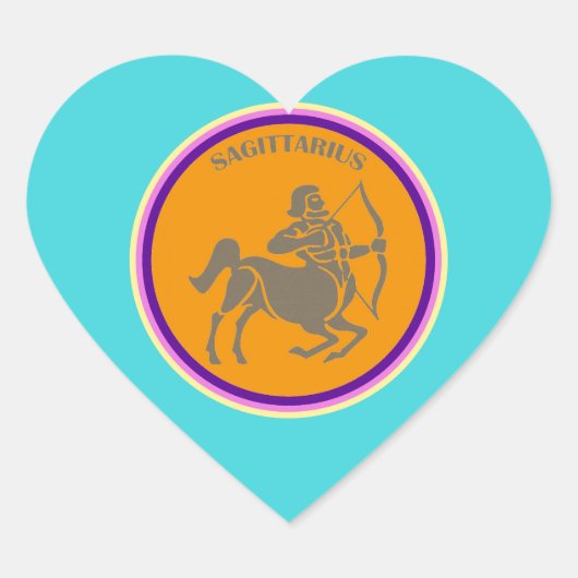 Sagittarius Heart Sticker (Voorkant)