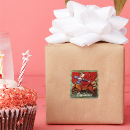 Sagittarius Horoscope Zodiac Medieval Art Vierkante Sticker