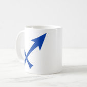 Sagittarius in blauw koffiemok (Voorkant links)