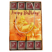 Sagittarius - Joyeux Anniversaire Moyen Sac Cadeau (Devant)