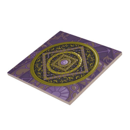 Sagittarius Mandala Tile Tegeltje (Zijkant)