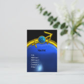 SAGITTARIUS MONOGRAM sapphire blue yellow Visitekaartje (Staand voorkant)