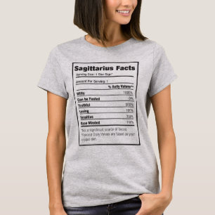 Sagittarius Nutrition Fact Zodiac T-Shirt