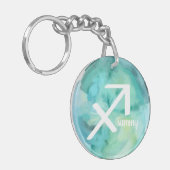 Sagittarius Personalized Waterverf Zodiac Sign Sleutelhanger (Voorkant Links)