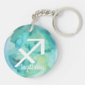 Sagittarius Personalized Waterverf Zodiac Sign Sleutelhanger (Achterkant)