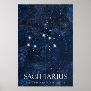 Sagittarius Poster met naam, sterrendierentuin