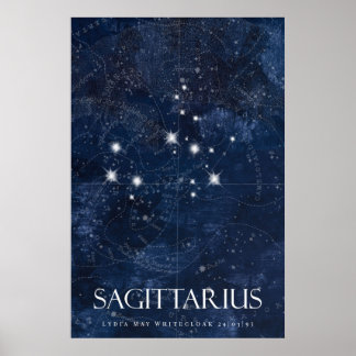 Sagittarius Poster met naam, sterrendierentuin