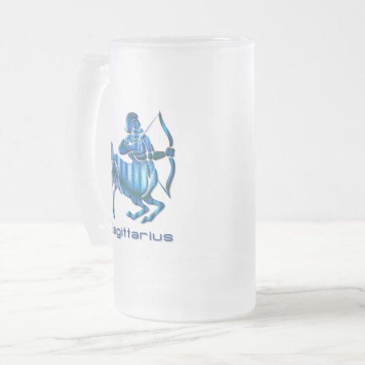 Sagittarius Profile Frosted Beer Mok (Voorkant links)