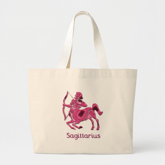 Sagittarius Sign Canvas Bag Grote Tote Bag (Voorkant)