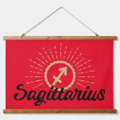 Sagittarius Starburst Symbol Red Hangend Wandkleed (Voorkant)