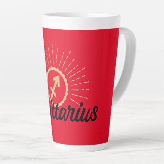 Sagittarius Starburst Symbol Red Latte Mok (Rechterhoek)