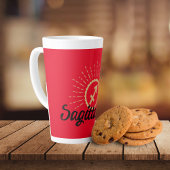 Sagittarius Starburst Symbol Red Latte Mok