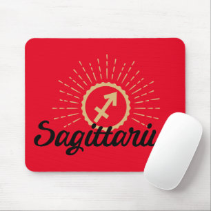 Sagittarius Starburst Symbol Red Muismat