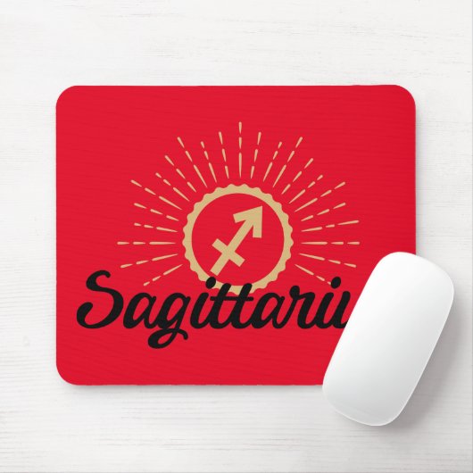 Sagittarius Starburst Symbol Red Muismat (Met muis)