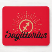 Sagittarius Starburst Symbol Red Muismat (Voorkant)