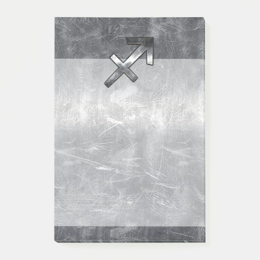 Sagittarius Symbool Grunge Distress Steel Style Post-it® Notes (Voorkant)
