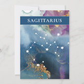 Sagittarius Table Sign Celestiale Waterverf Thema Kaart (Achterkant)