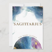Sagittarius Table Sign Celestiale Waterverf Thema Kaart (Voorkant)