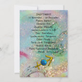 SAGITTARIUS, TEMPERANTIE TAROT ZODIAC BIRTHDAAGKAA KAART (Achterkant)