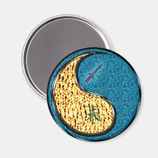 Sagittarius & Water Geit Magneet (Voorkant / Achterkant)
