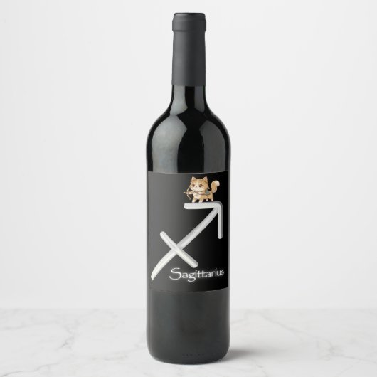 Sagittarius Wine Label Wijn Etiket (Voorkant)