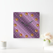 Sagittarius & Wood Rabbit Vierkante Klok (Huis)