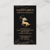 *~* SAGITTARIUS Zodiac Astrologie Lezingen zwart Visitekaartje (Achterkant)