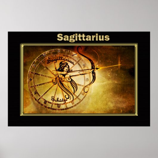 Sagittarius Zodiac Astrology design Poster (Voorkant)