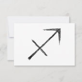 Sagittarius. Zodiac Astrology Sign. Zwart. RSVP Kaartje (Achterkant)