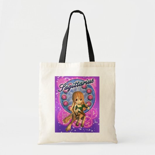 Sagittarius Zodiac Bag met Cute Vrouw Centaur Tote Bag (Voorkant)
