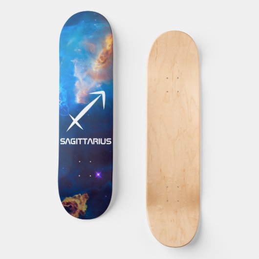 Sagittarius Zodiac Blue Skateboard (Recto)
